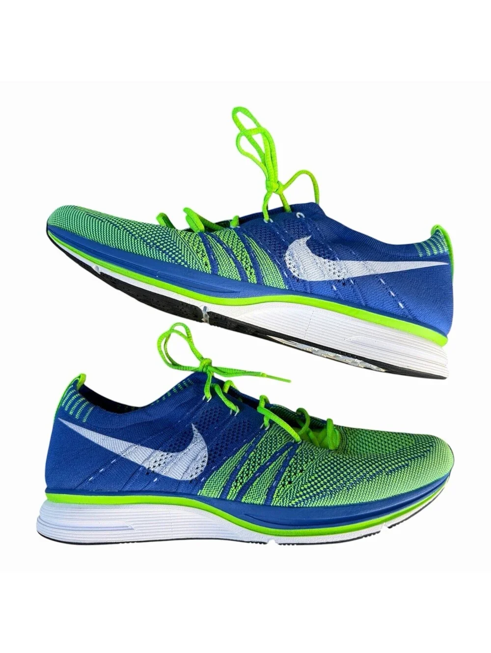Nike Flyknit Trainer+ Varsity Royal Electric Green Size 10 Mens Sneakers VNDS